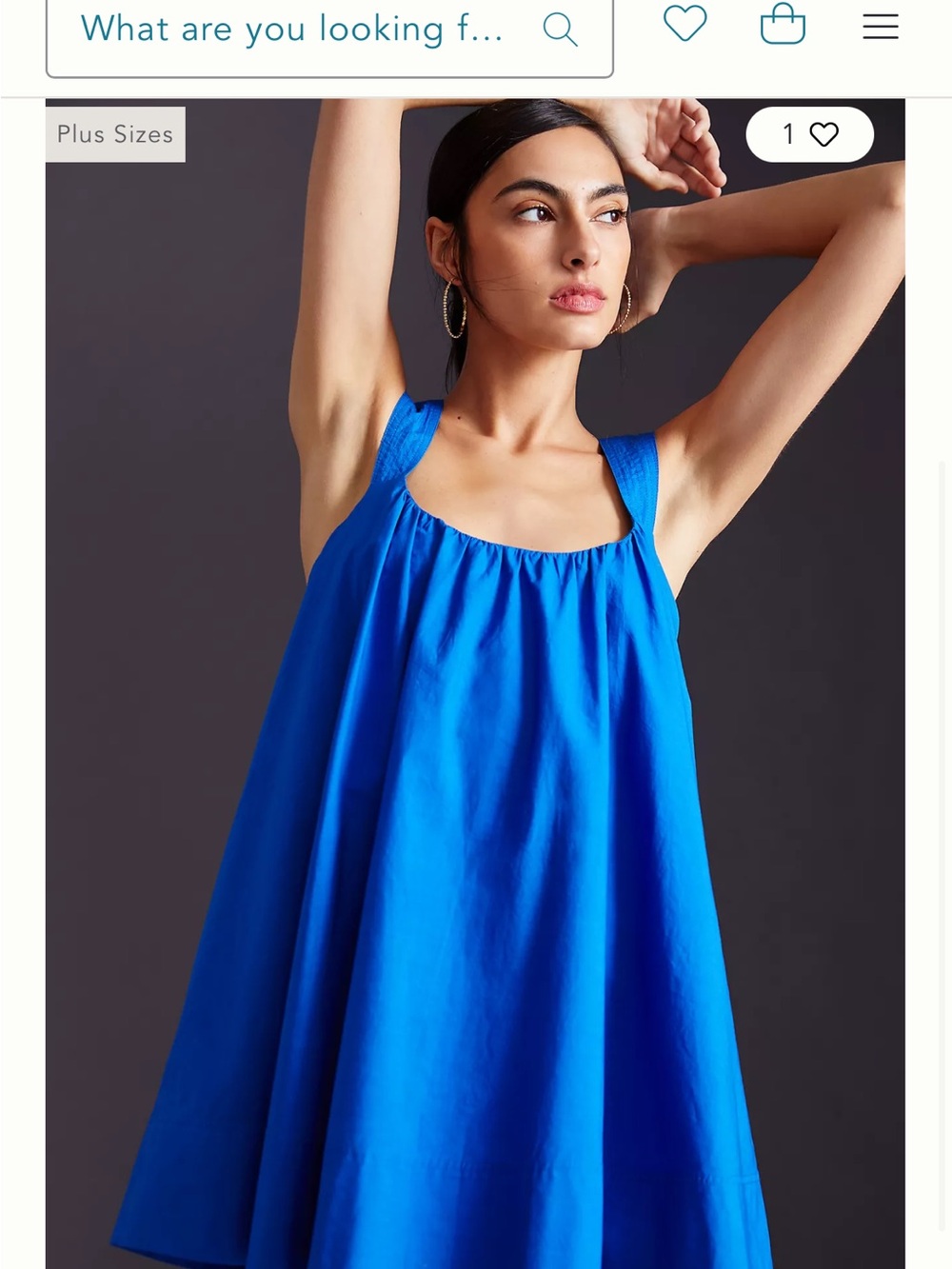 Anthropologie Bright Blue Mini Dress